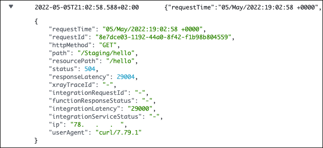 Access log avec timeout